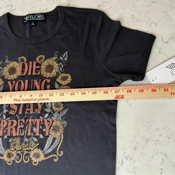 The Vinyl Icons Blondie Die Young Stay Pretty Black Graphic T-shirt Size L NWT - Picture 8 of 8